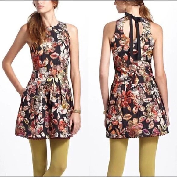 Anthropologie Leifsdottir Adelita Brocade Dress Sz XS